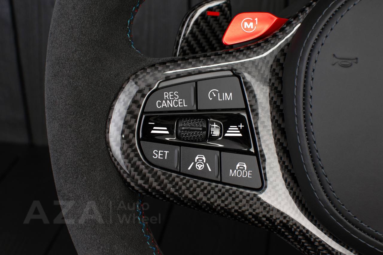 Steering wheel 2017+ BMW F90 M5 G80 M3 M4 M8 X5M X6M X3M X4M Heated Carbon fiber trims+paddles/Alcantara/Led screen - Image 11