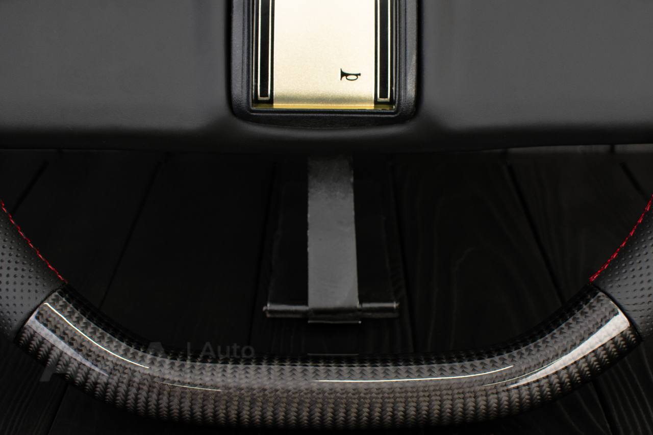 Steering wheel Square Body GM C/K/C10/C5/K5/K10/K20/K30 (1973-1987) Carbon fiber/Perforated leather/Red stripe (can be any color stitching and stripe) - Image 15