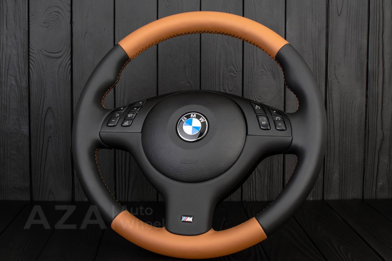 Steering wheel BMW E46/E39 Cinnamon/Black Napa leather - Image 3