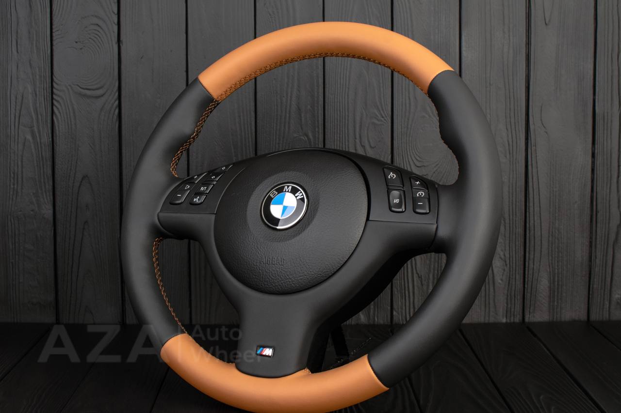 Steering wheel BMW E46/E39 Cinnamon/Black Napa leather - Image 4