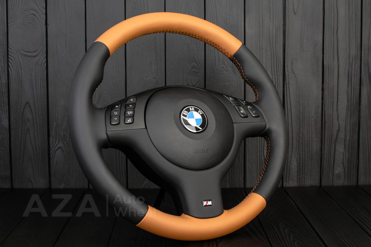 Steering wheel BMW E46/E39 Cinnamon/Black Napa leather - Image 5