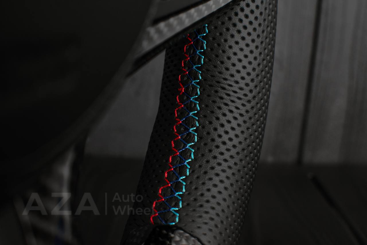 Steering wheel BMW F90 M5 M8 X5M X6M X3M X4M 2017+ Carbon fiber/Perforated leather/RED stripe/ HEATED/DRIVERS ASSIST PRO - Image 10