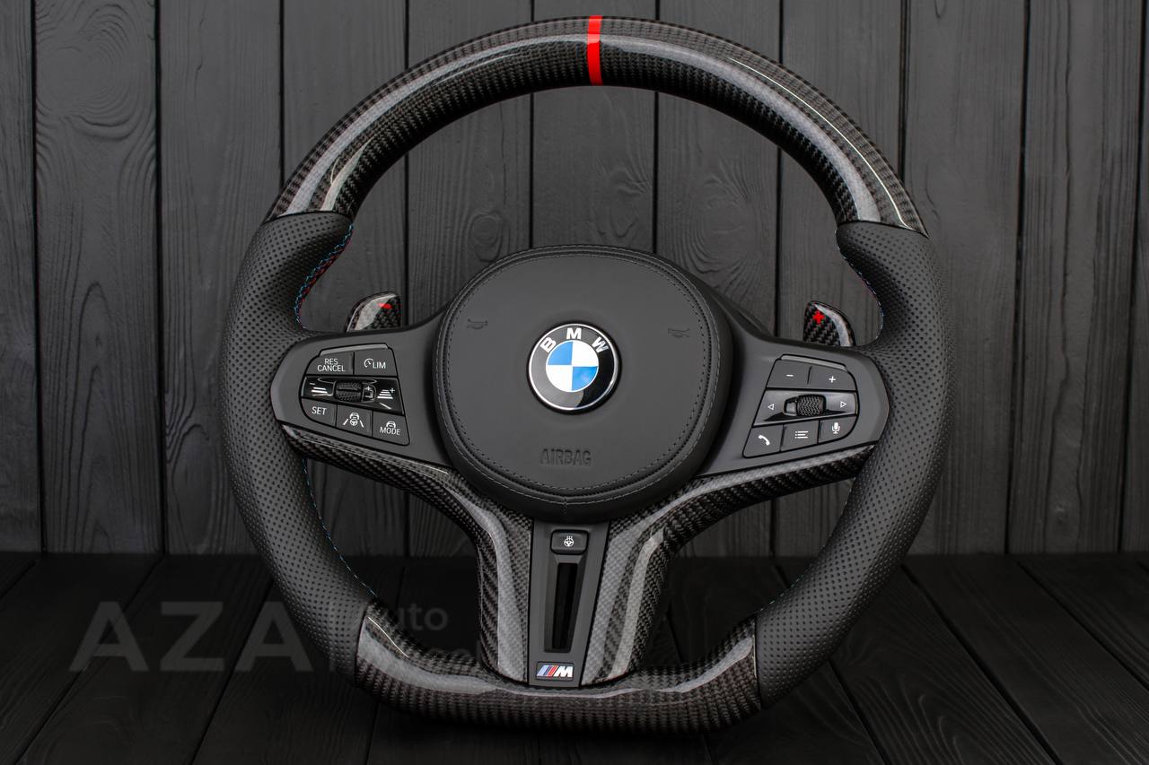 Steering wheel BMW G20 3 SERIES /G30 5 SERIES /G05 X5 / G07 X7 / G15 8 SERIES/ G11 G12 7 SERIES Carbon fiber/Perforated leather/HEATED/DRIVERS ASSIST - Image 3