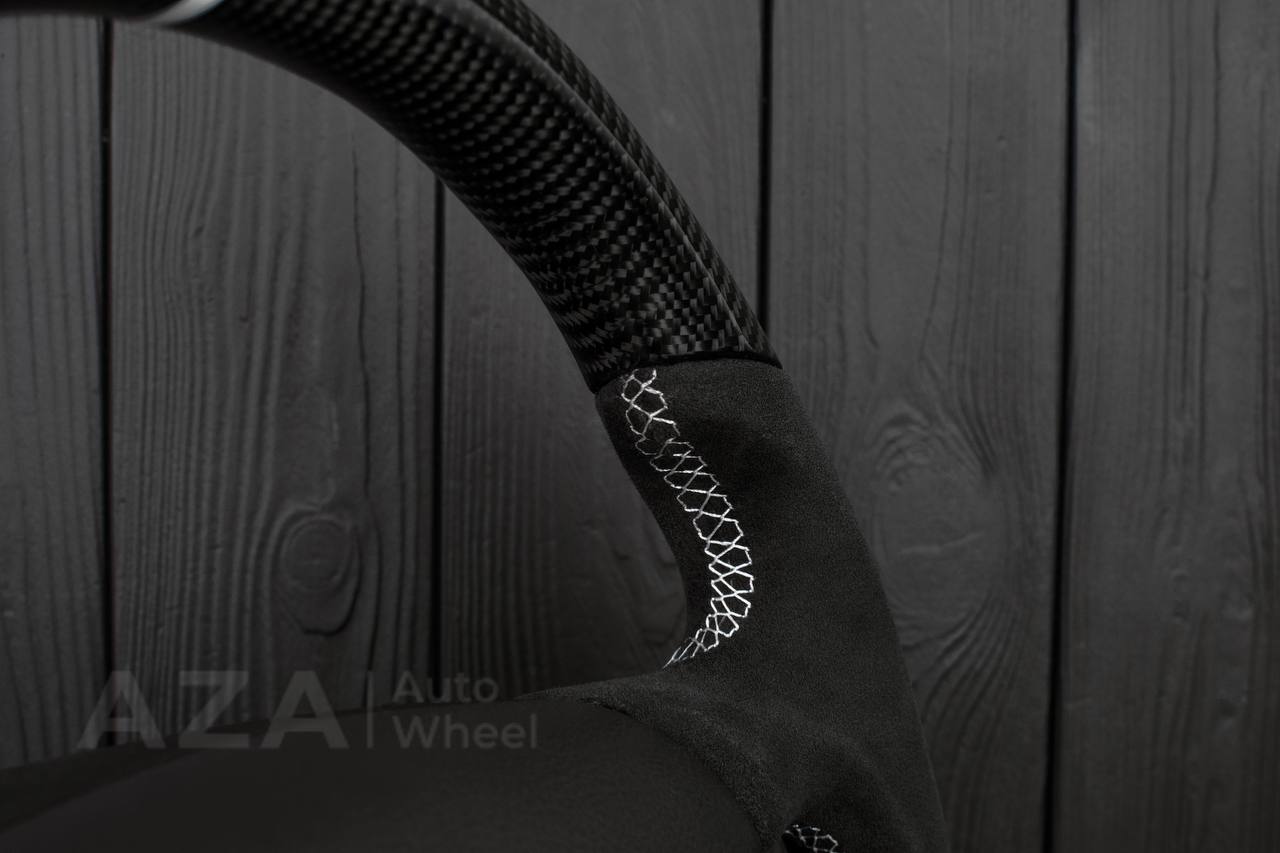 Steering wheel Ford Lightning/Ranger/Explorer 99-2004 Carbon fiber/Alcantara/White details (can be any color per request) - Image 6