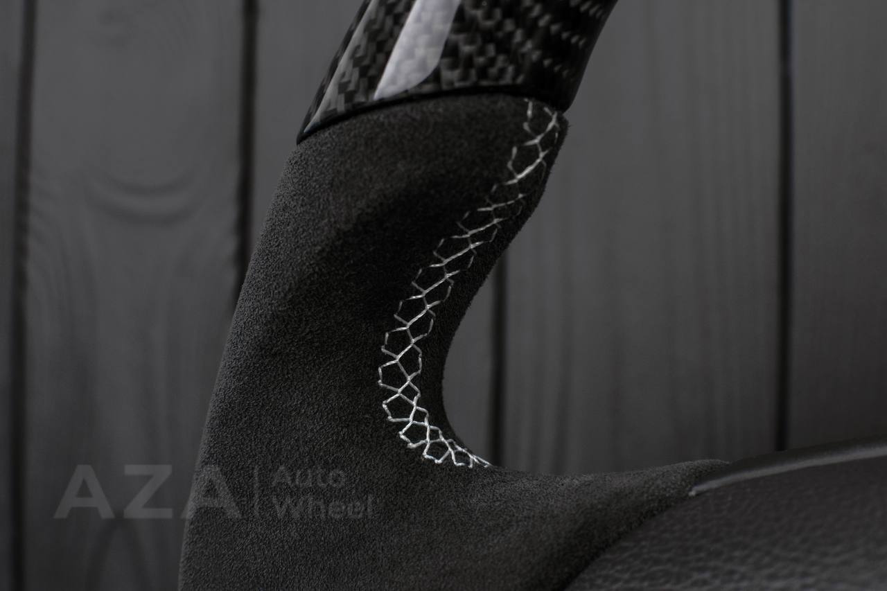 Steering wheel Ford Lightning/Ranger/Explorer 99-2004 Carbon fiber/Alcantara/White details (can be any color per request) - Image 7