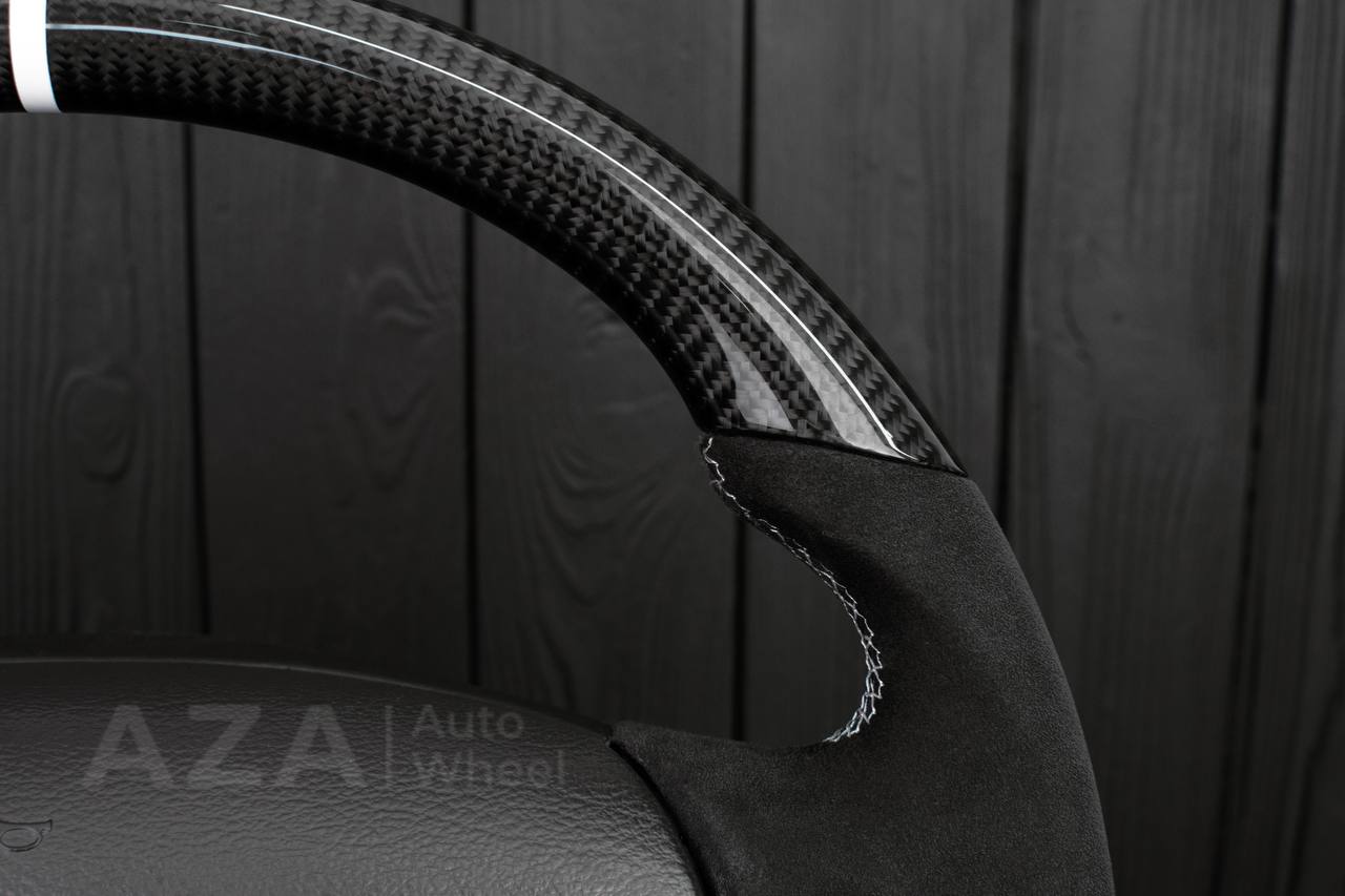 Steering wheel Ford Lightning/Ranger/Explorer 99-2004 Carbon fiber/Alcantara/White details (can be any color per request) - Image 8