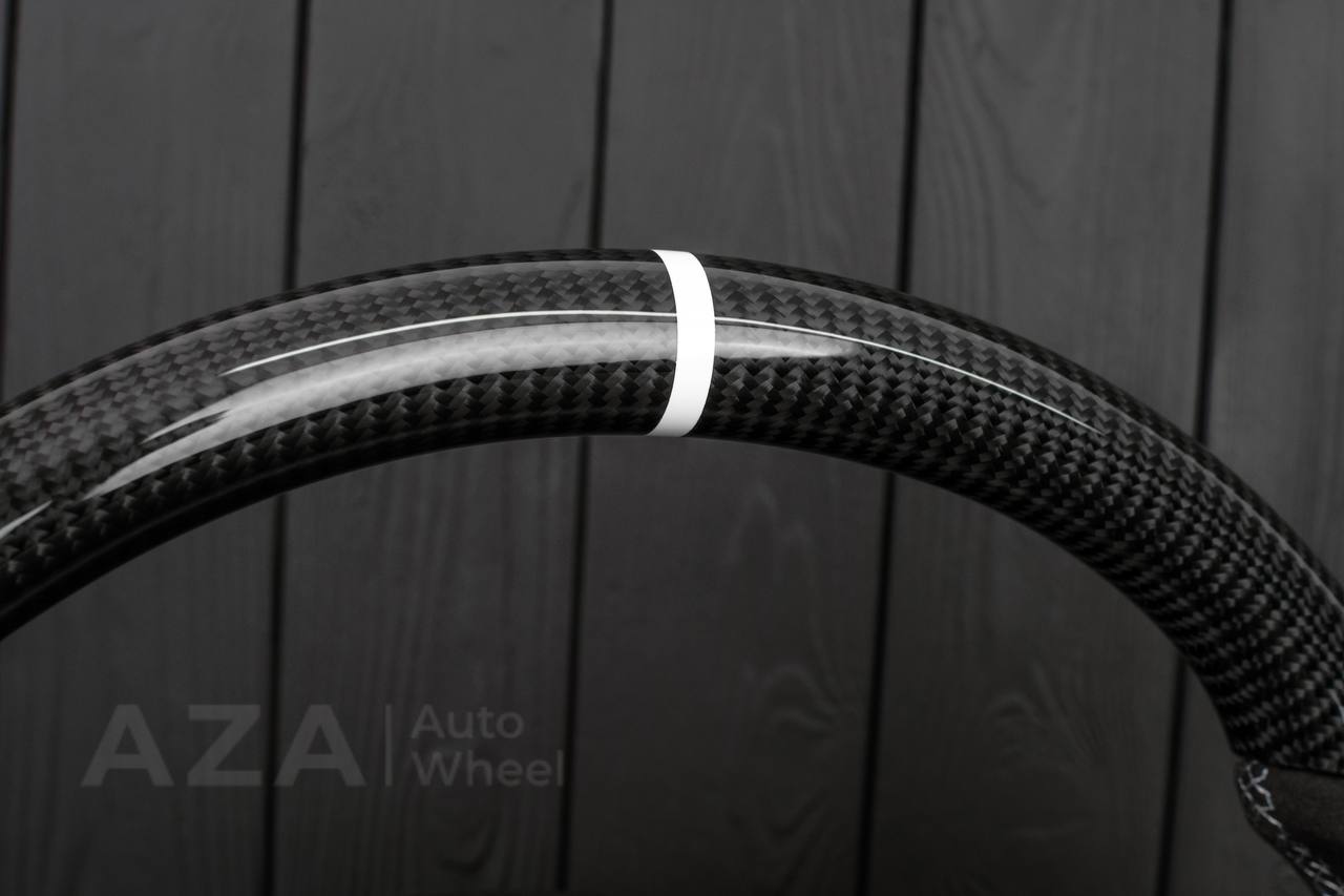 Steering wheel Ford Lightning/Ranger/Explorer 99-2004 Carbon fiber/Alcantara/White details (can be any color per request) - Image 9