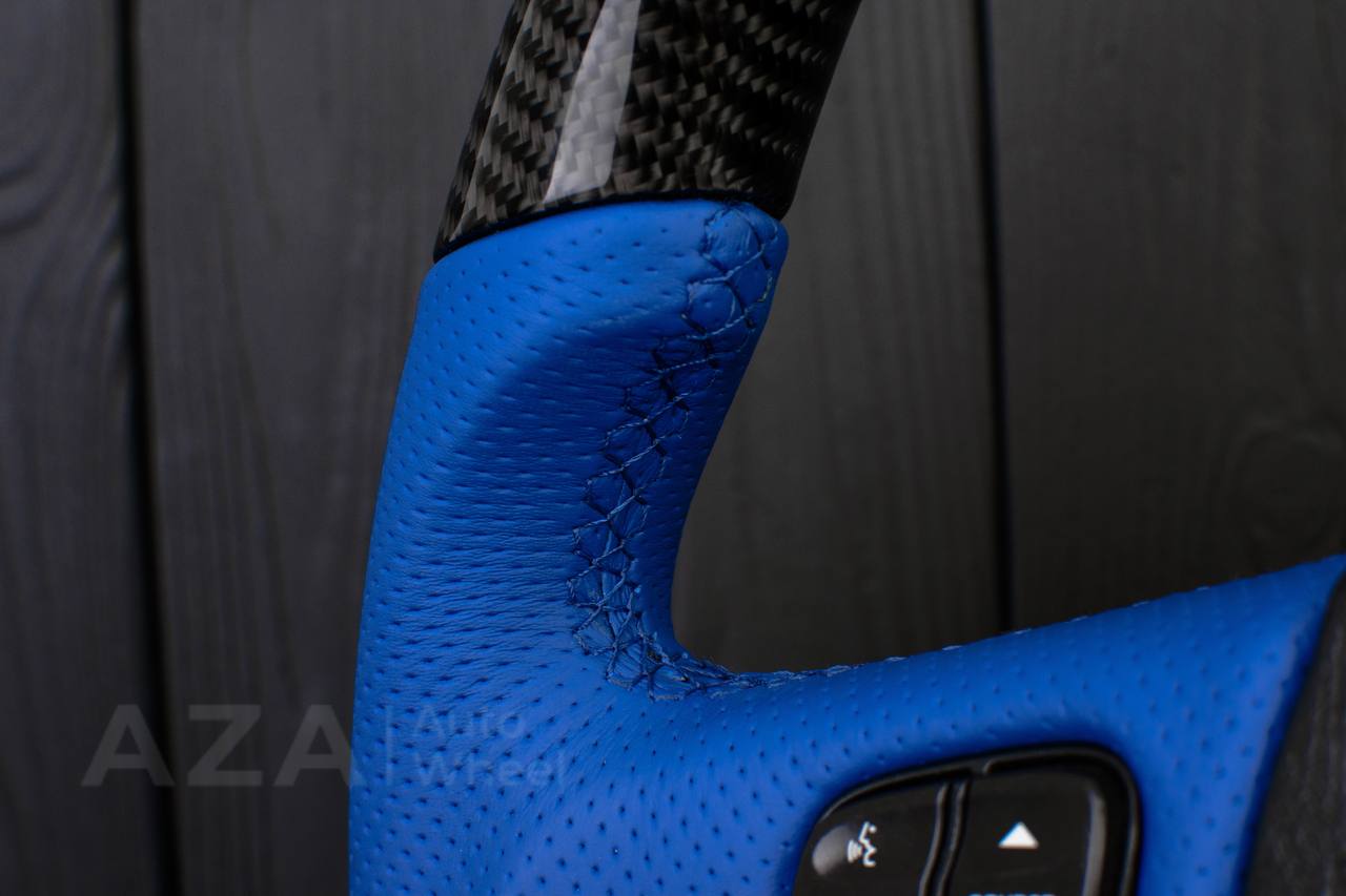 Steering wheel Hummer H2 Carbon fiber/Perforated DARK BLUE leather - Image 7