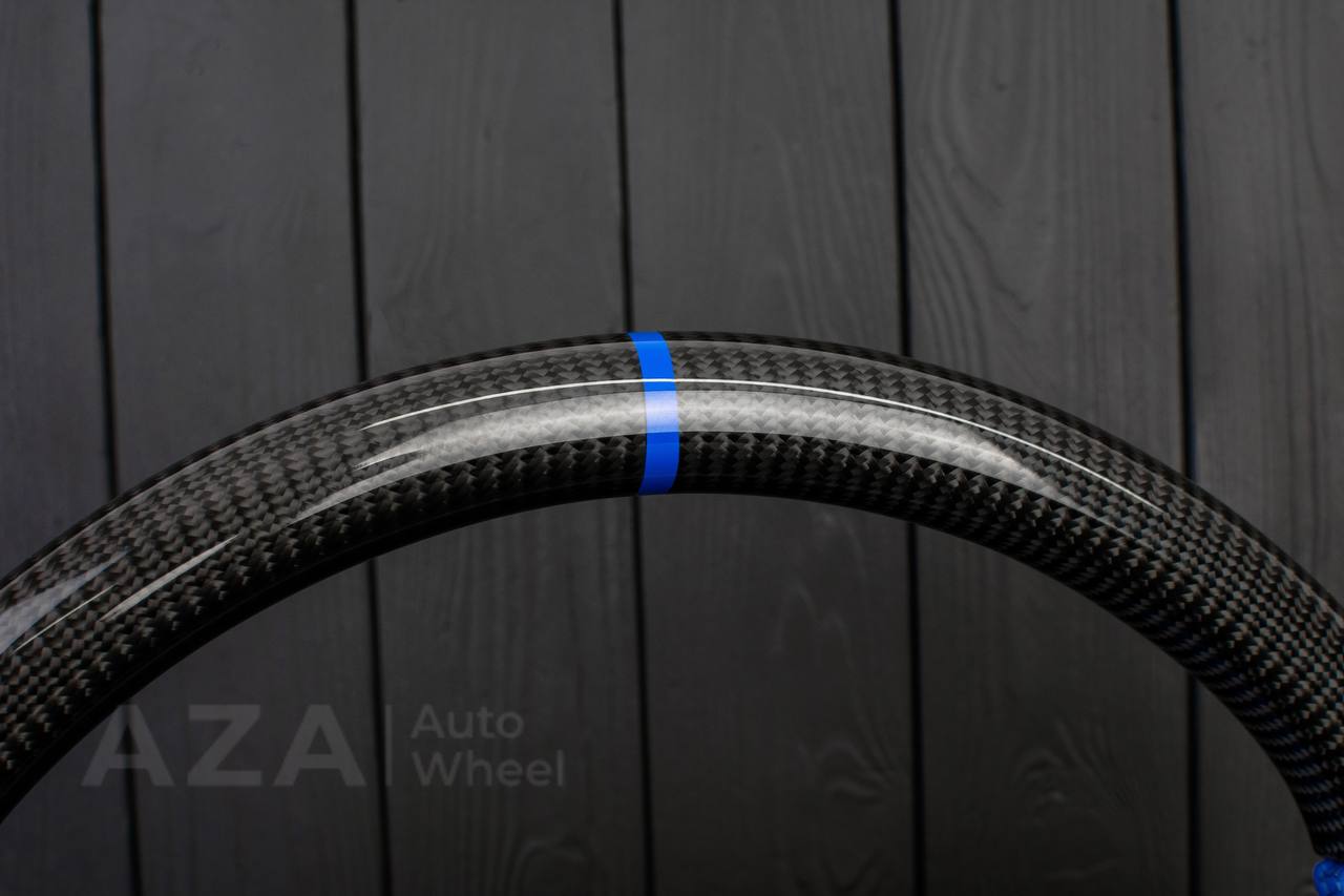 Steering wheel Hummer H2 Carbon fiber/Perforated DARK BLUE leather - Image 9