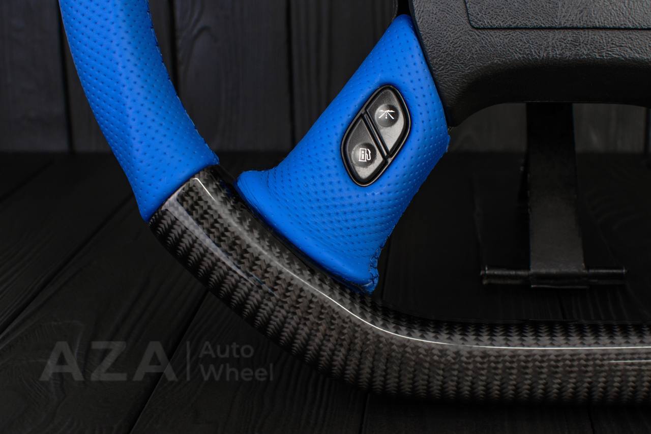 Steering wheel Hummer H2 Carbon fiber/Perforated DARK BLUE leather - Image 14