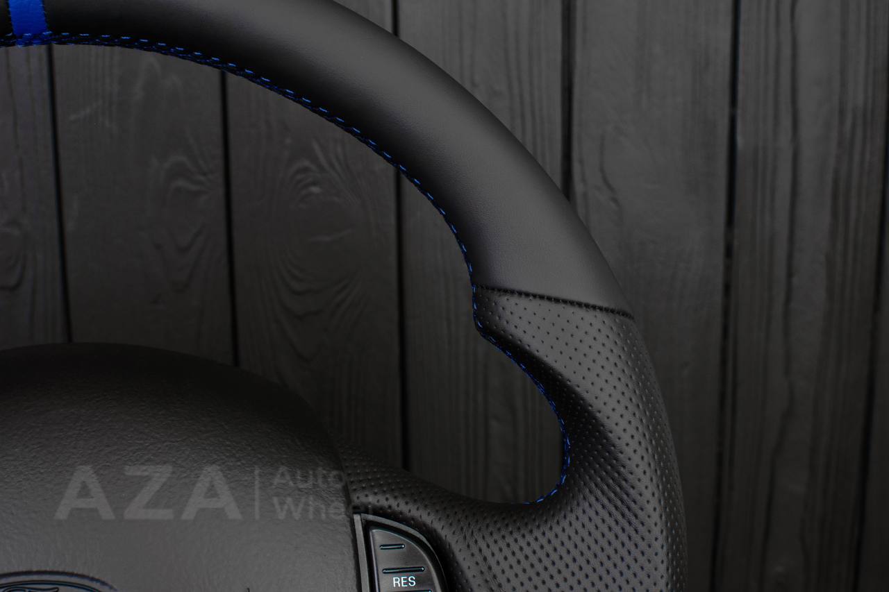 Steering wheel Ford F150/F250/F350 97-2007 Napa/Perforated leather/Blue stripe - Image 6
