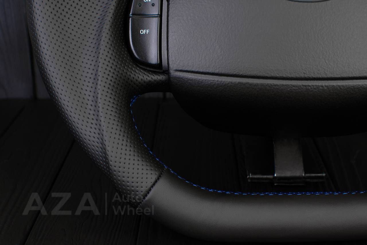 Steering wheel Ford F150/F250/F350 97-2007 Napa/Perforated leather/Blue stripe - Image 7