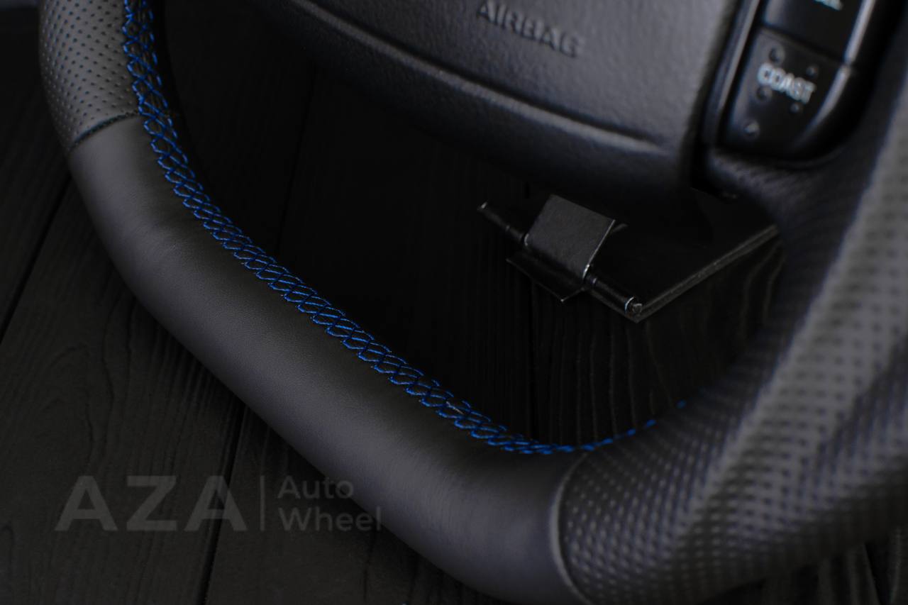 Steering wheel Ford F150/F250/F350 97-2007 Napa/Perforated leather/Blue stripe - Image 9