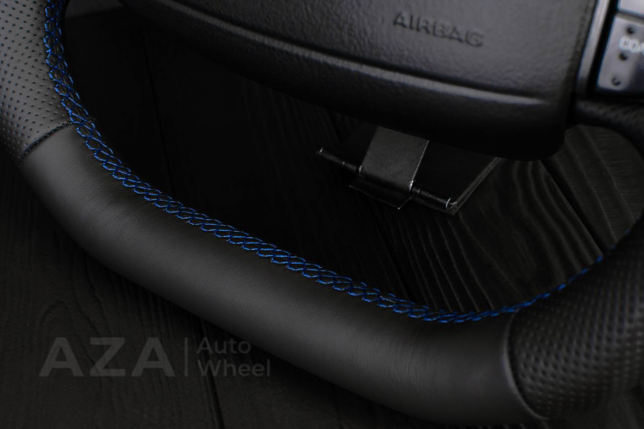 Steering wheel Ford F150/F250/F350 97-2007 Napa/Perforated leather/Blue stripe - Image 10