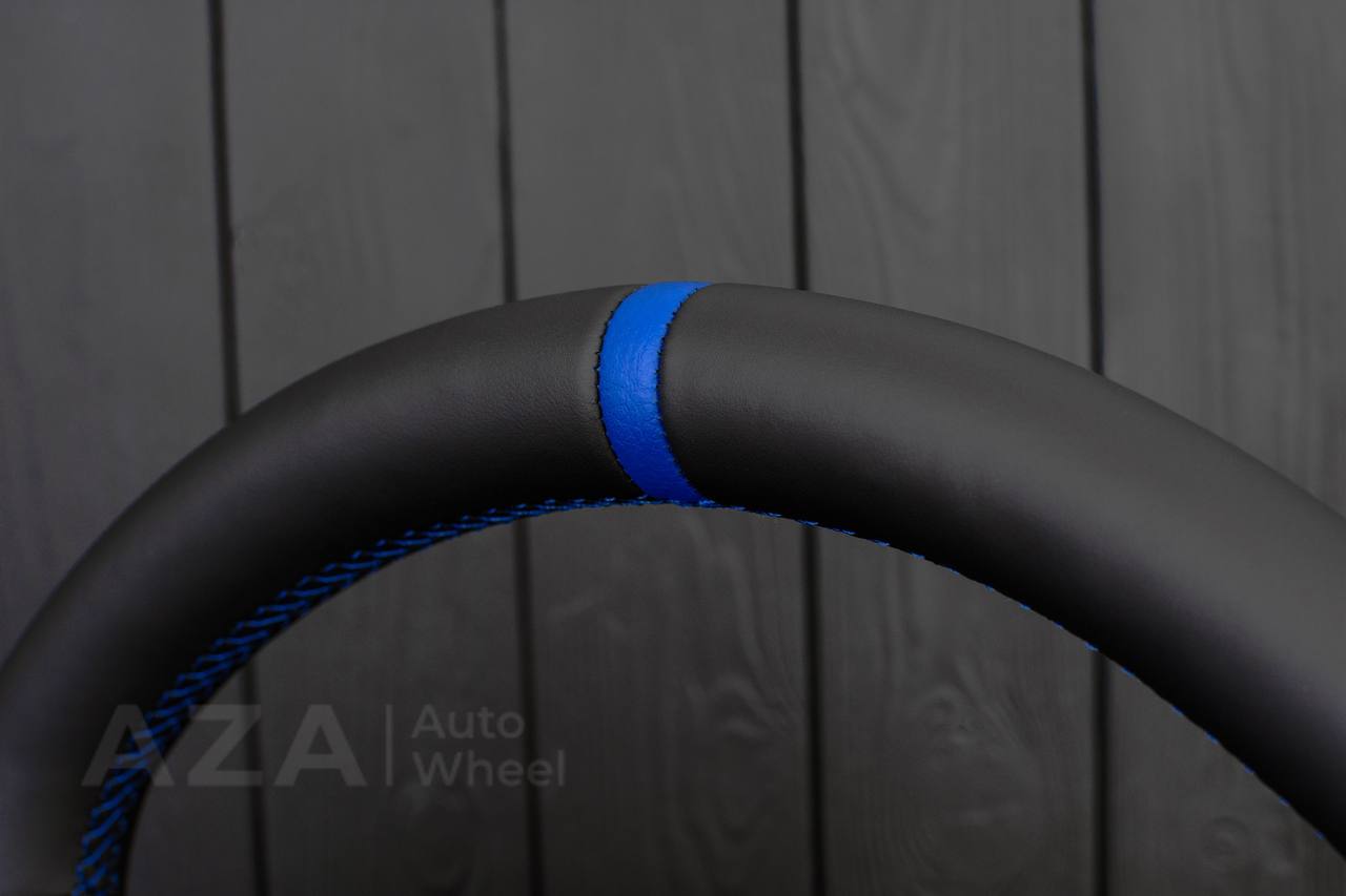 Steering wheel Ford F150/F250/F350 97-2007 Napa/Perforated leather/Blue stripe - Image 14