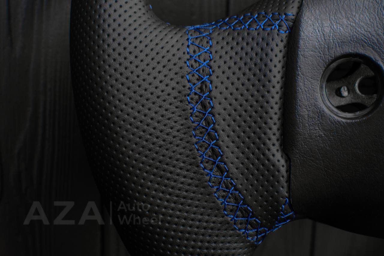 Steering wheel Ford F150/F250/F350 97-2007 Napa/Perforated leather/Blue stripe - Image 16