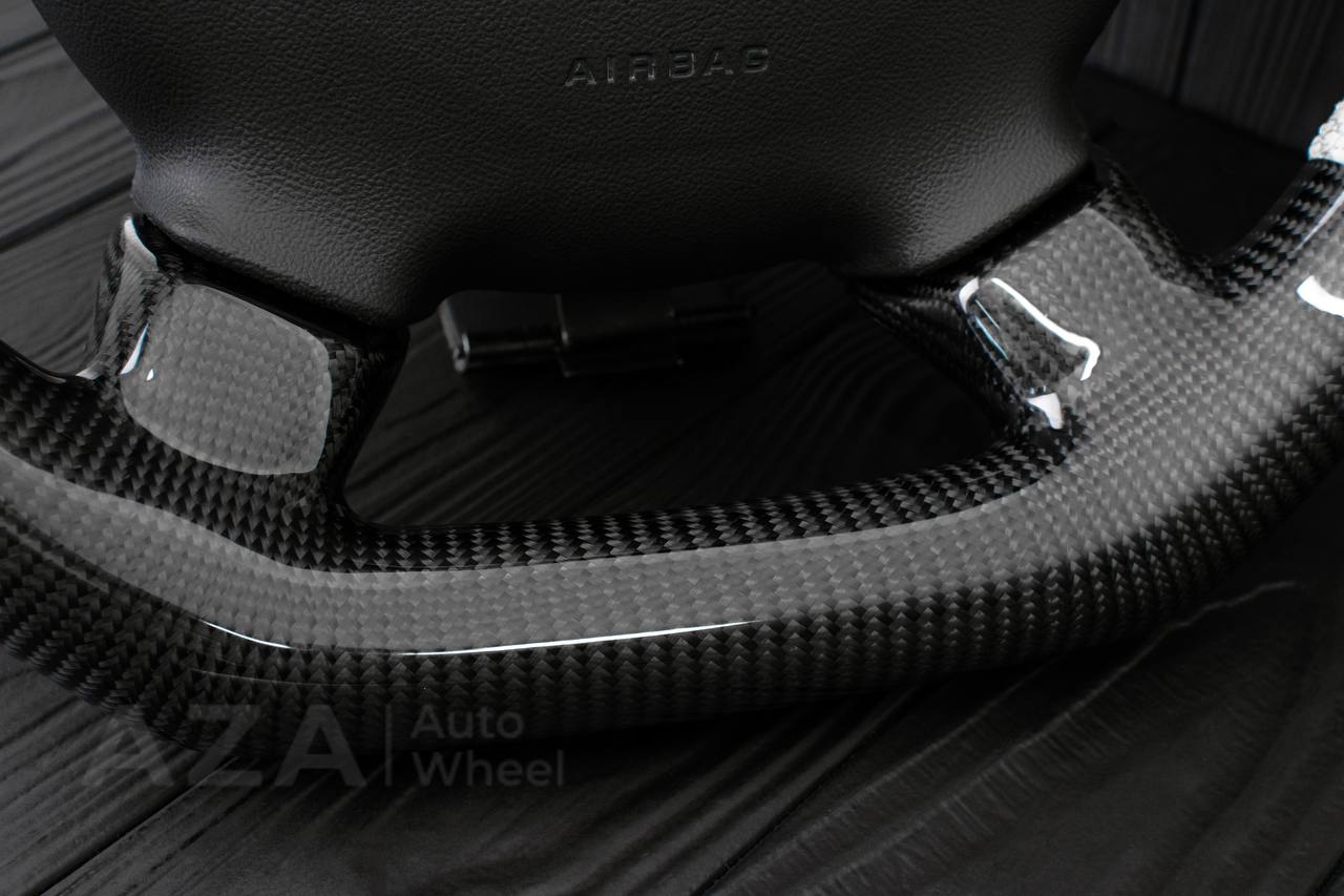 Steering Wheel Hummer H3 Carbon fiber/Perforated leather/White details - Image 10