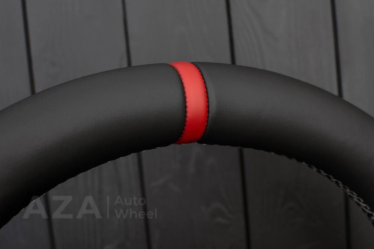 Steering Wheel Hummer H3 Carbon fiber/Perforated leather/White details - Image 12