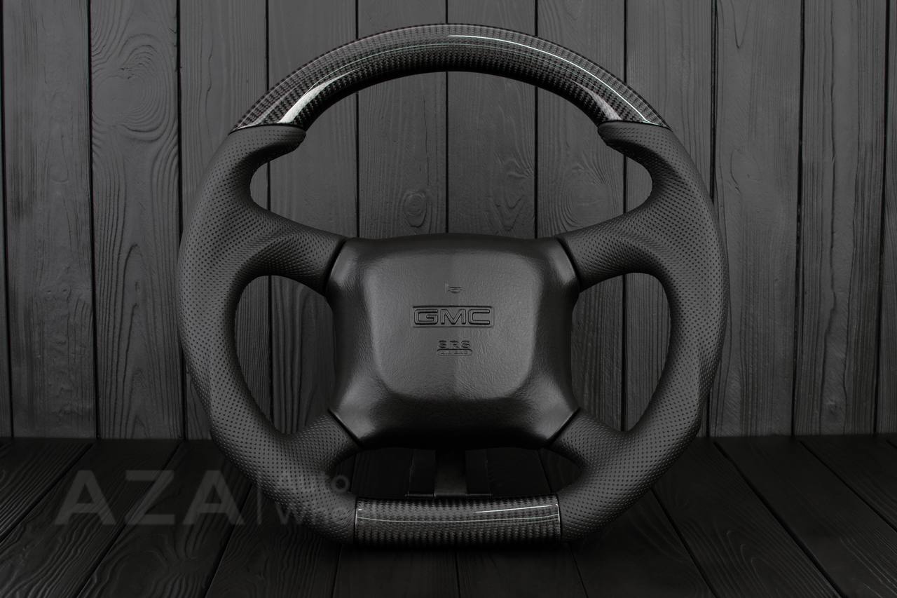 Steering wheel GM Silverado, Sierra, Escalade, Yukon, S10, Blazer, Tahoe, Suburban (1998-2002) Carbon fiber/Perforated leather