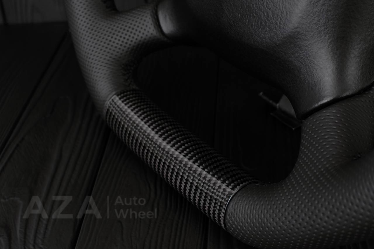 Steering wheel GM Silverado, Sierra, Escalade, Yukon, S10, Blazer, Tahoe, Suburban (1998-2002) Carbon fiber/Perforated leather - Image 6
