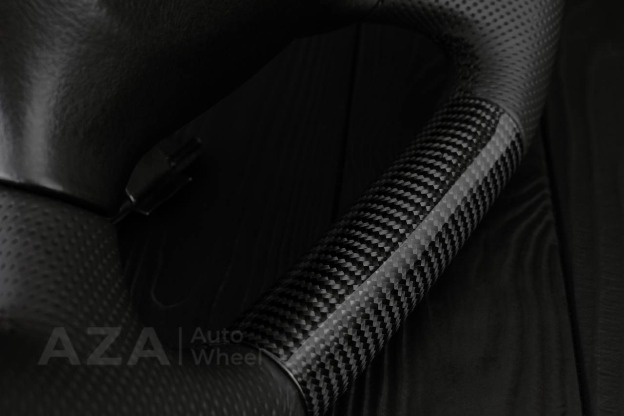 Steering wheel GM Silverado, Sierra, Escalade, Yukon, S10, Blazer, Tahoe, Suburban (1998-2002) Carbon fiber/Perforated leather - Image 7