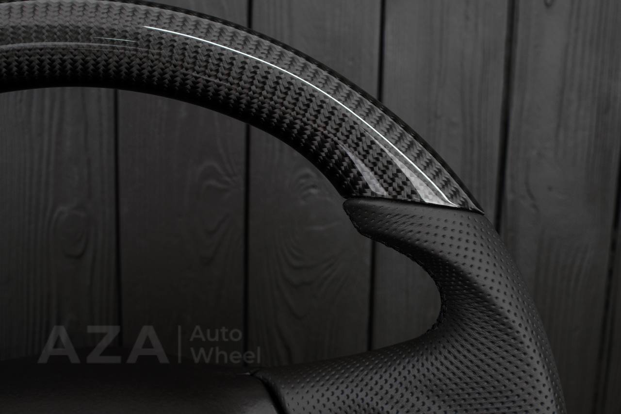 Steering wheel GM Silverado, Sierra, Escalade, Yukon, S10, Blazer, Tahoe, Suburban (1998-2002) Carbon fiber/Perforated leather - Image 10
