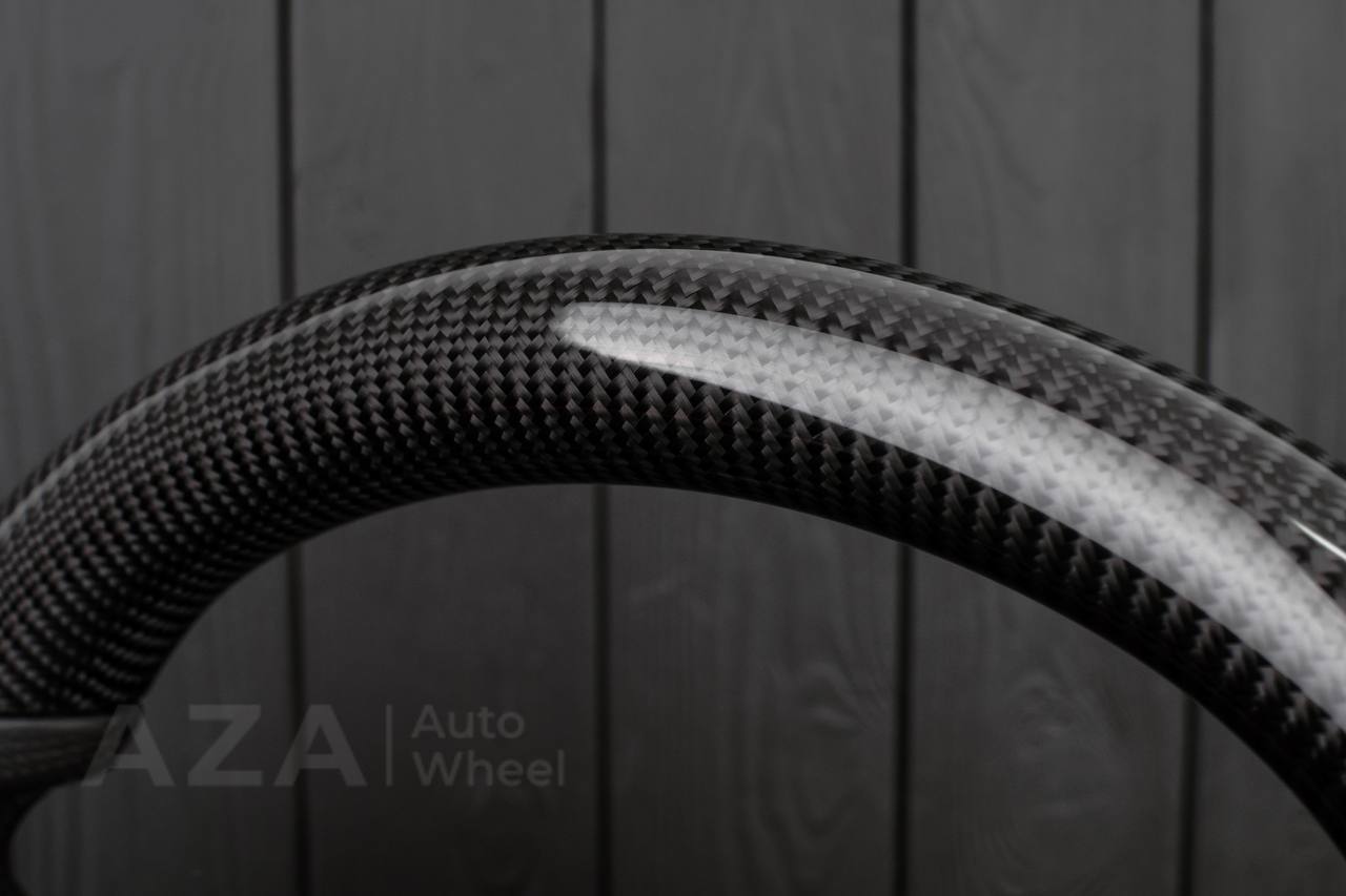 Steering wheel GM Silverado, Sierra, Escalade, Yukon, S10, Blazer, Tahoe, Suburban (1998-2002) Carbon fiber/Perforated leather - Image 12
