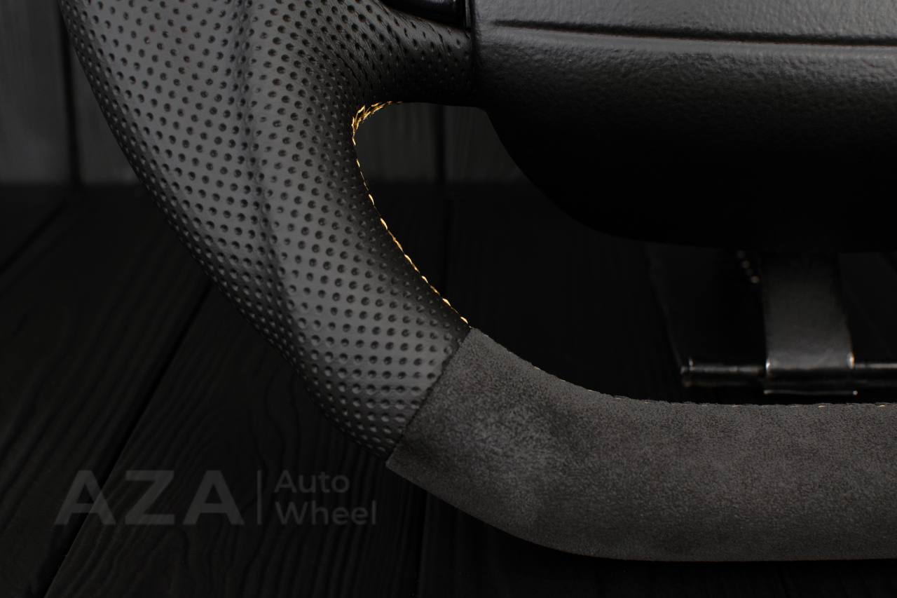 Steering wheel Ford F150/F250/F350 97-2007 Alcantara/Perforated leather/GOLD details - Image 6