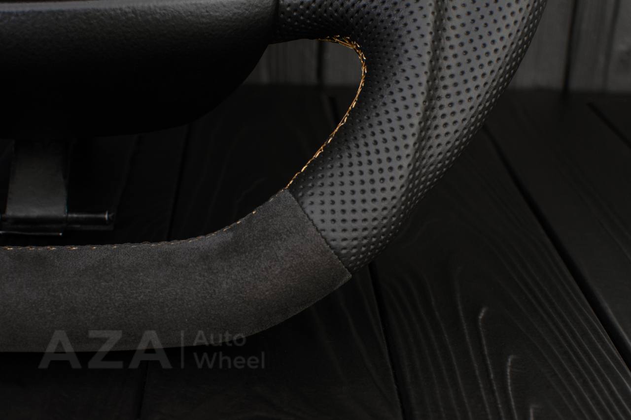 Steering wheel Ford F150/F250/F350 97-2007 Alcantara/Perforated leather/GOLD details - Image 8