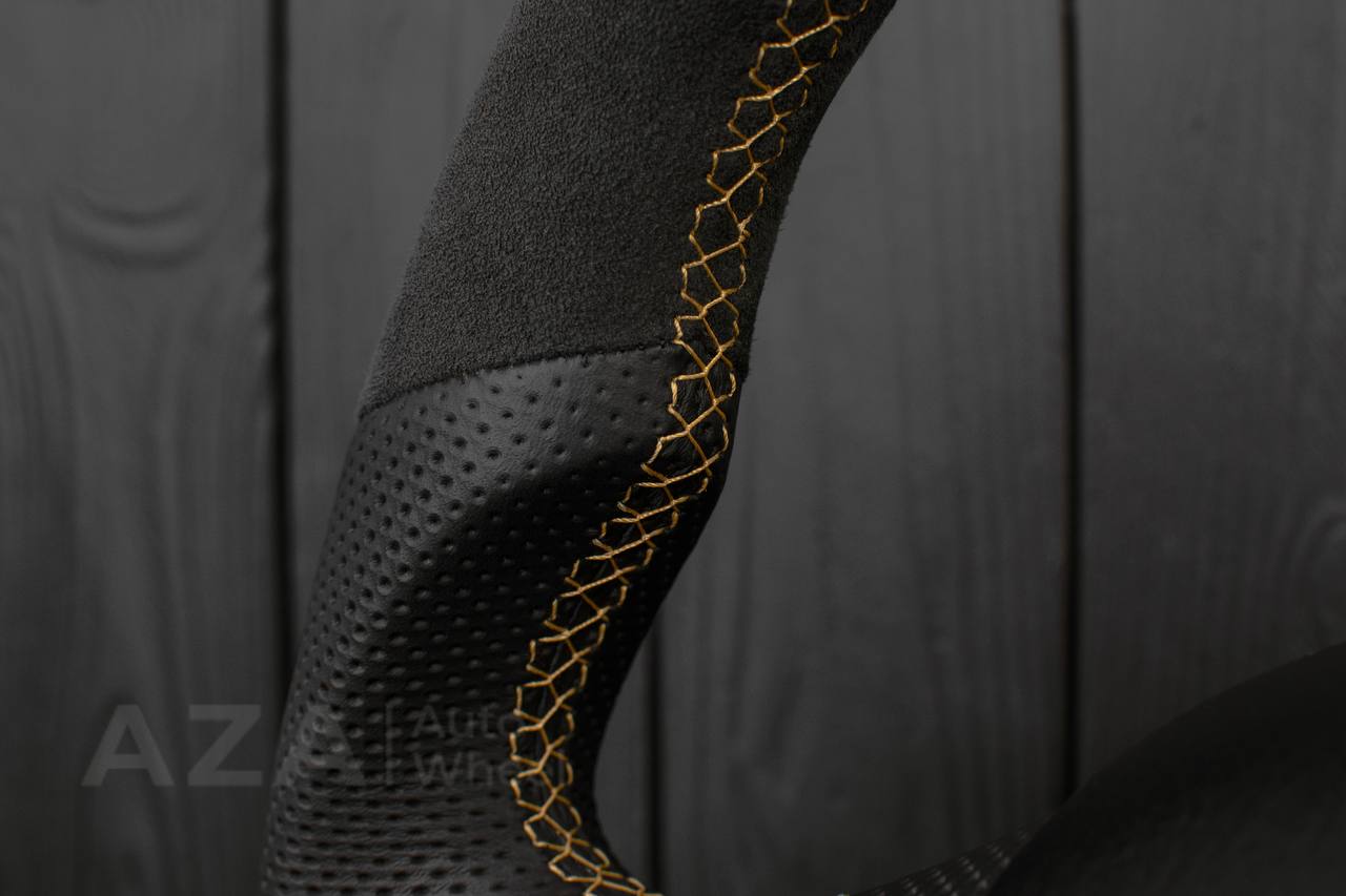Steering wheel Ford F150/F250/F350 97-2007 Alcantara/Perforated leather/GOLD details - Image 10