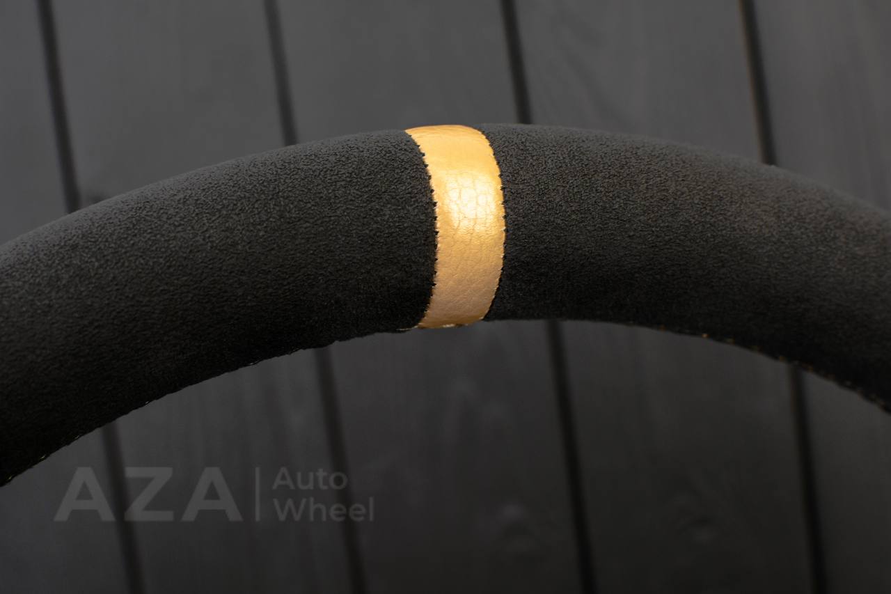 Steering wheel Ford F150/F250/F350 97-2007 Alcantara/Perforated leather/GOLD details - Image 11