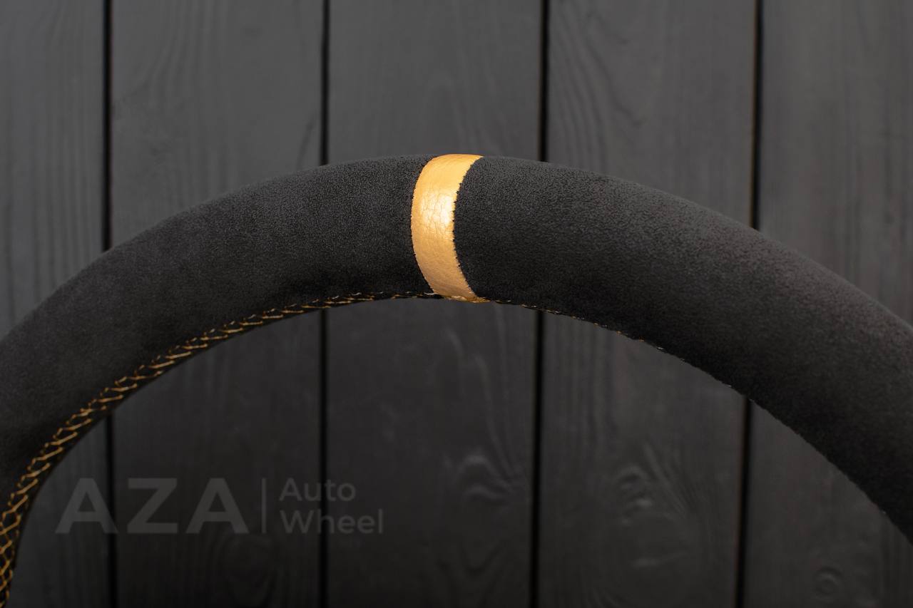 Steering wheel Ford F150/F250/F350 97-2007 Alcantara/Perforated leather/GOLD details - Image 12