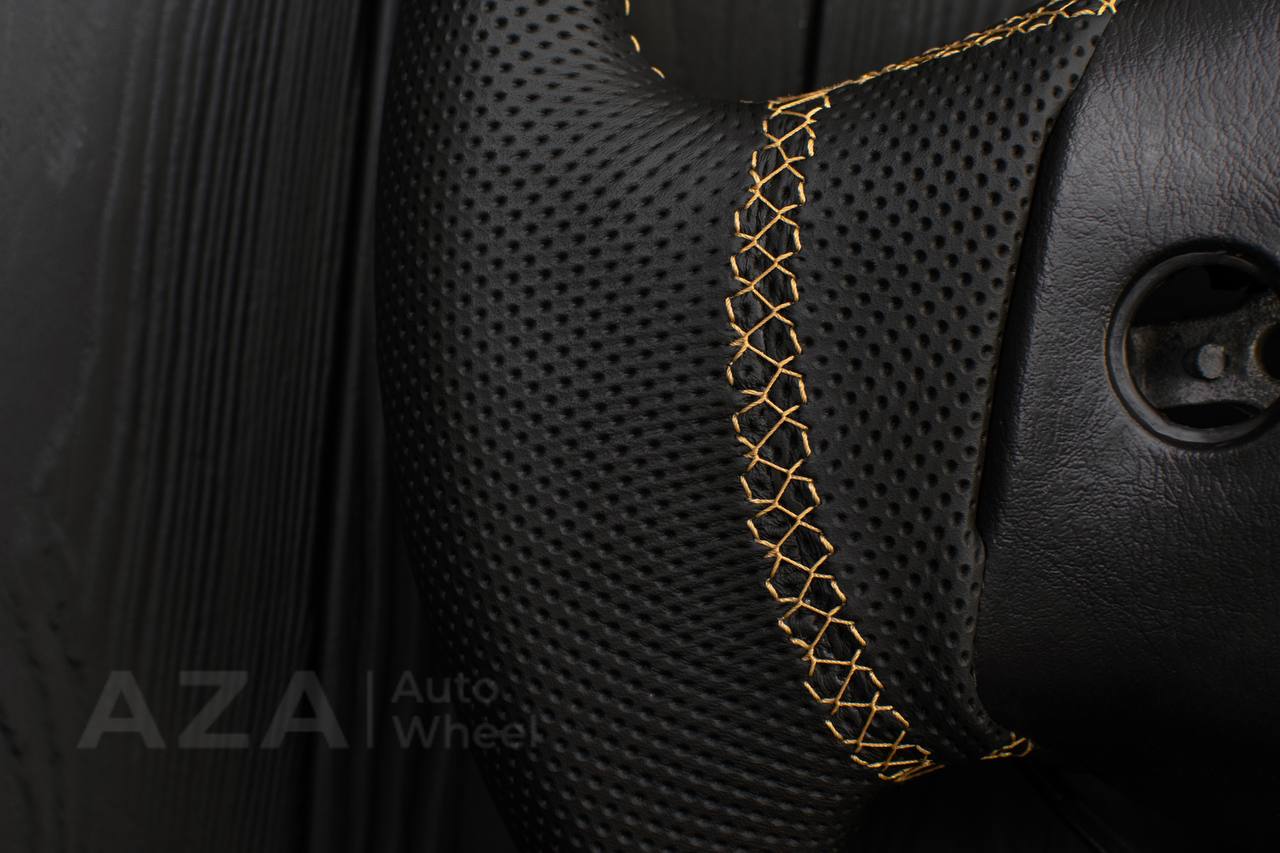 Steering wheel Ford F150/F250/F350 97-2007 Alcantara/Perforated leather/GOLD details - Image 13