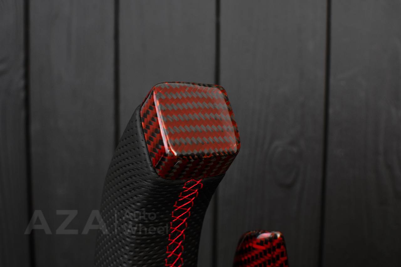 Steering wheel Corvette C8 Jet style Red Carbon fiber/genuine Leather (can be any color) - Image 9
