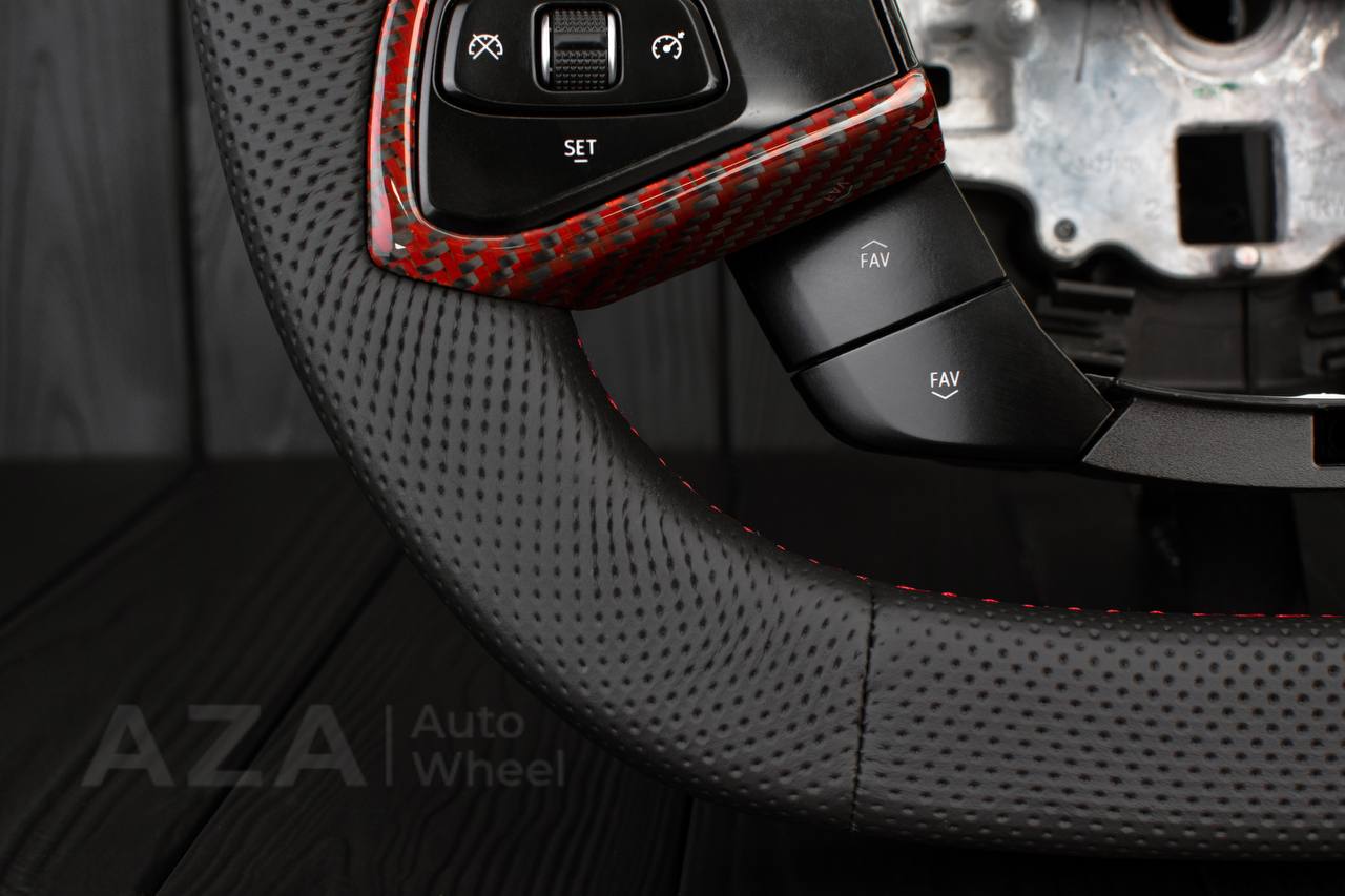 Steering wheel Corvette C8 Jet style Red Carbon fiber/genuine Leather (can be any color) - Image 10