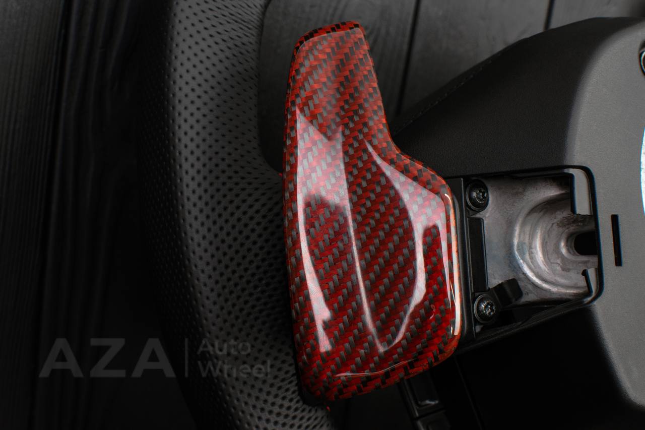 Steering wheel Corvette C8 Jet style Red Carbon fiber/genuine Leather (can be any color) - Image 15