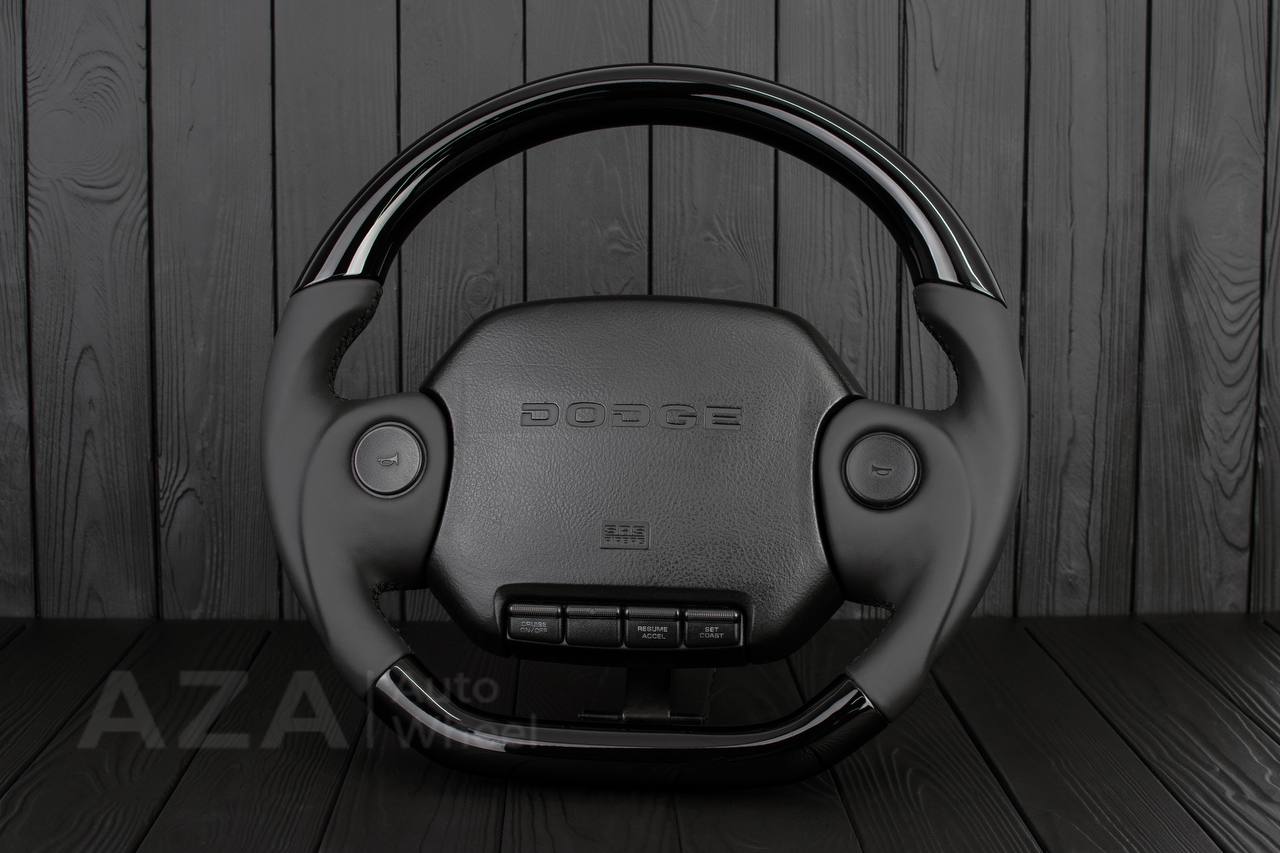 Steering wheel DODGE RAM 1994-2007 Piano black (carbon underneath)/Napa italian leather - Image 2