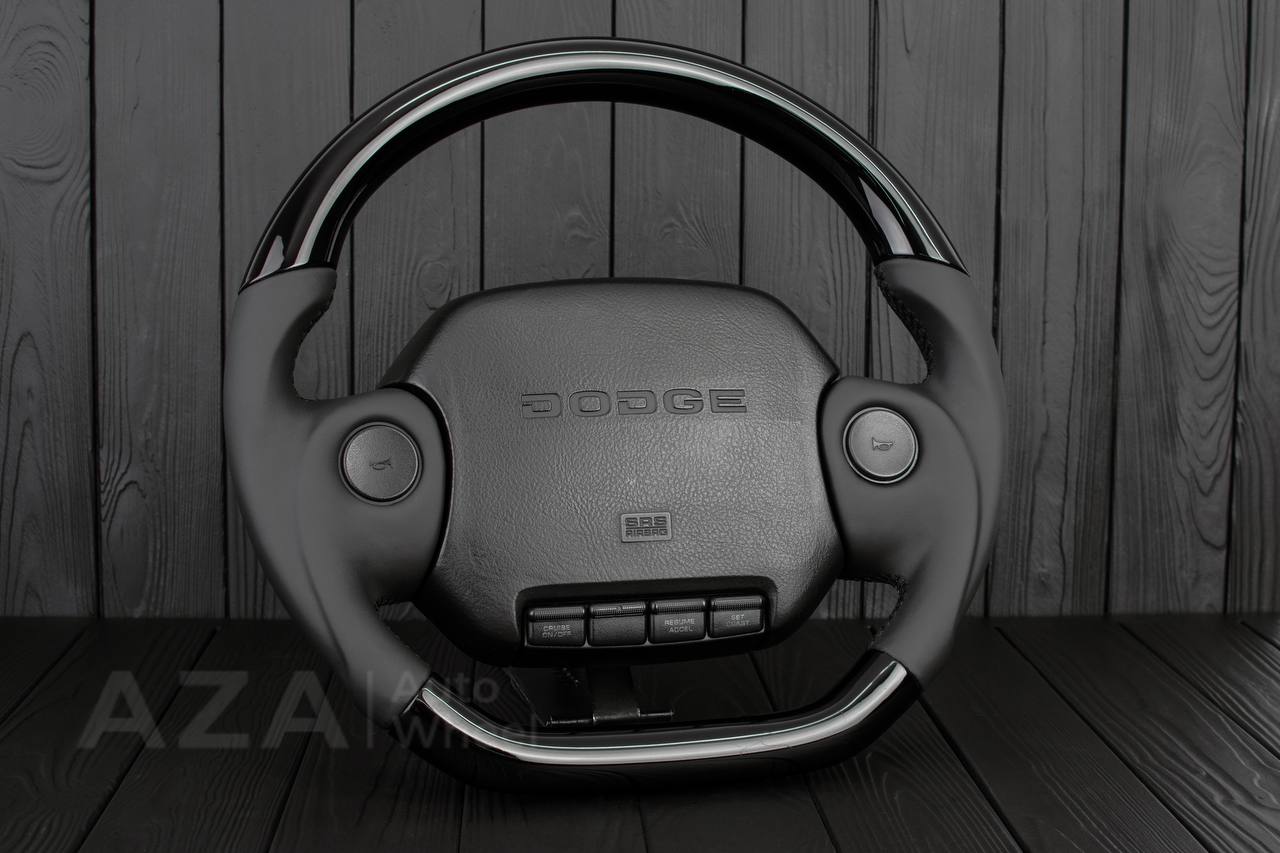 Steering wheel DODGE RAM 1994-2007 Piano black (carbon underneath)/Napa italian leather - Image 4