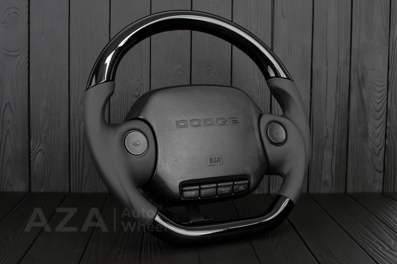 Steering wheel DODGE RAM 1994-2007 Piano black (carbon underneath)/Napa italian leather - Image 5