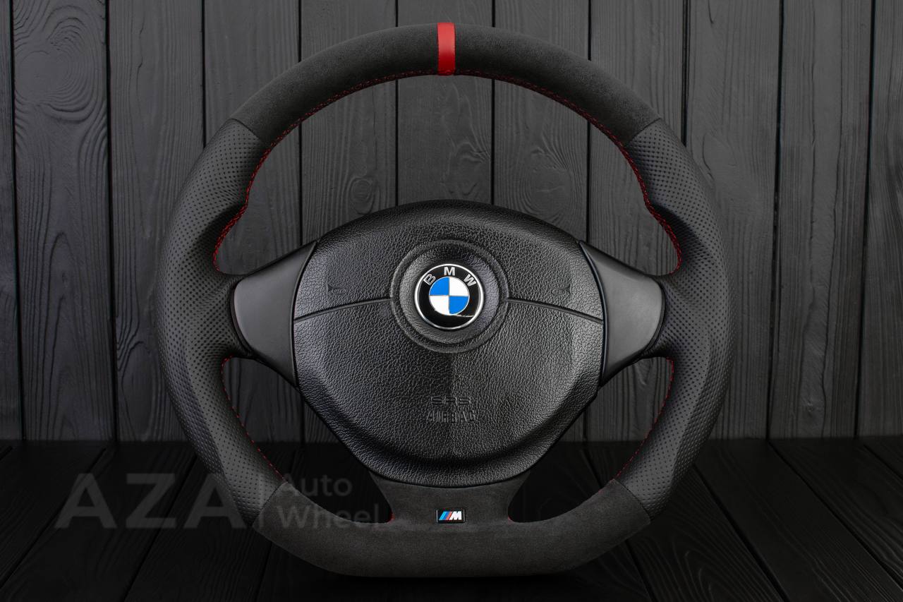 Steering wheel BMW e36 Z3 M roadster Alcantara/Perforated leather/Red details