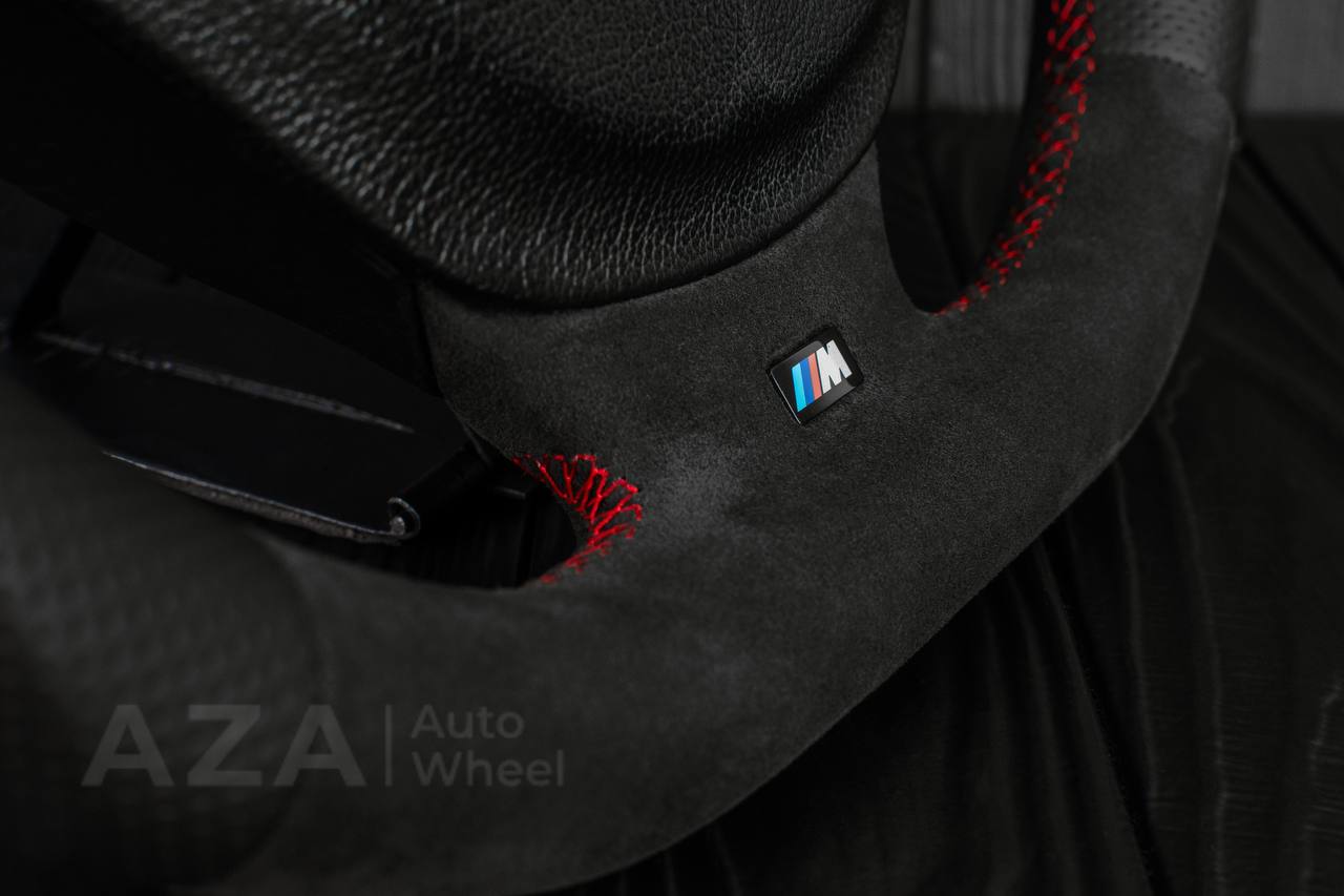Steering wheel BMW e36 Z3 M roadster Alcantara/Perforated leather/Red details - Image 5