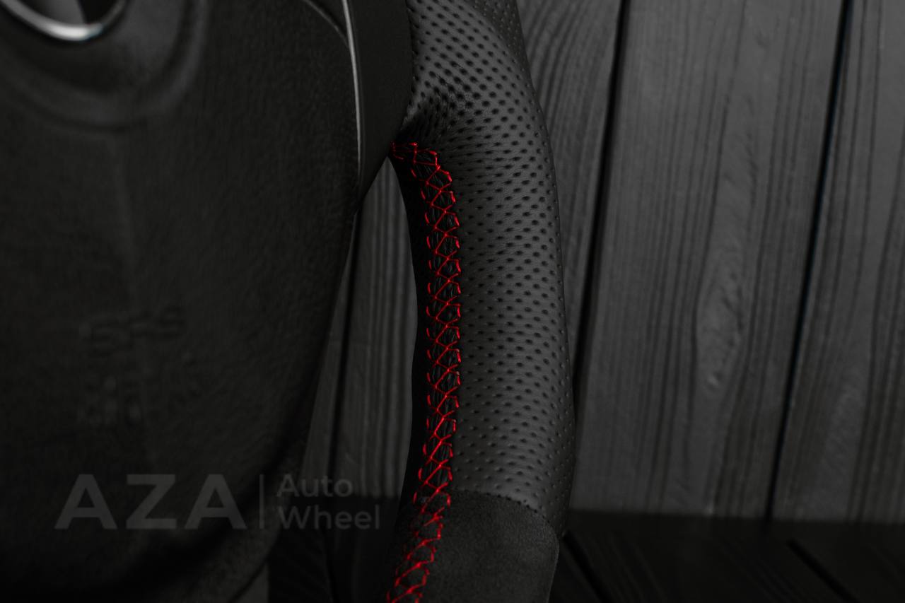 Steering wheel BMW e36 Z3 M roadster Alcantara/Perforated leather/Red details - Image 7