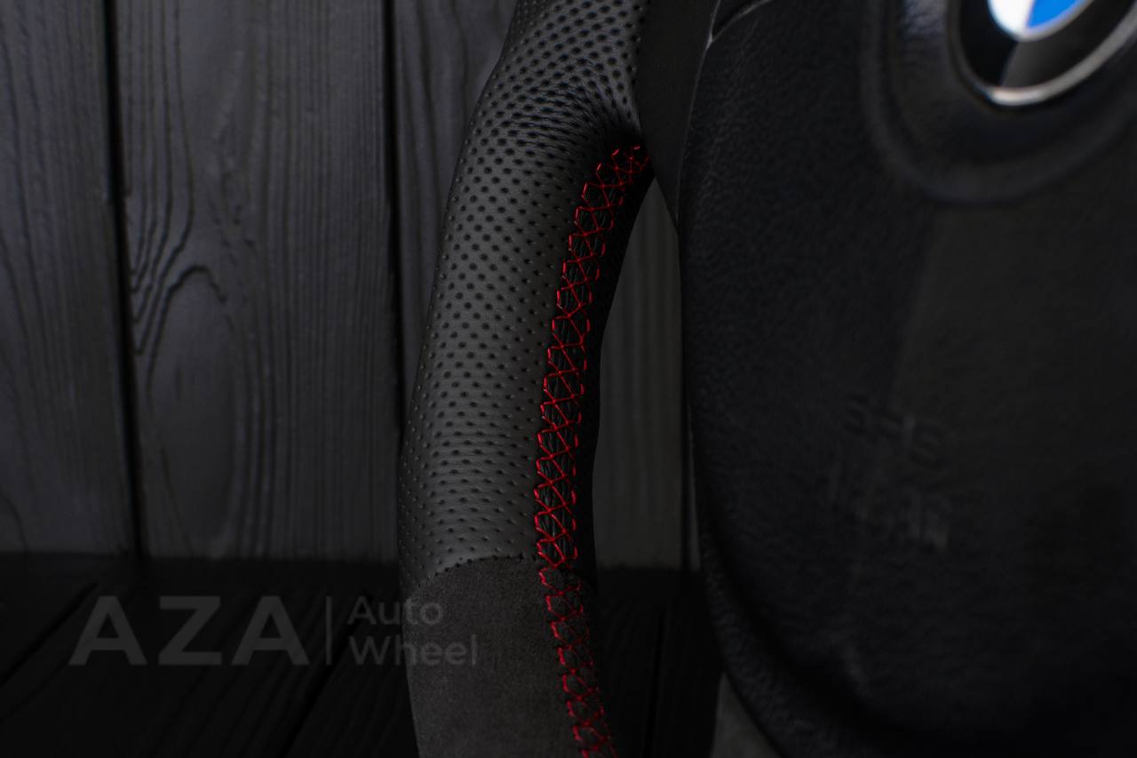 Steering wheel BMW e36 Z3 M roadster Alcantara/Perforated leather/Red details - Image 8