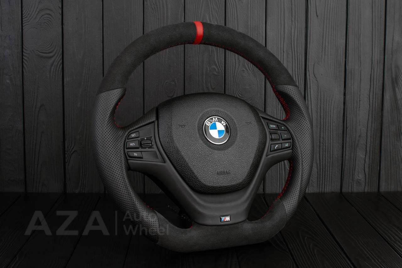 Steering wheel BMW F3X F2X SPORTLINE Alcantara/Perforated leather/Red details - Image 3