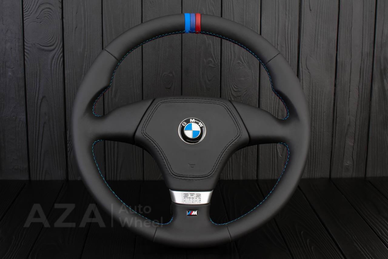 Steering wheel BMW E36 Euro Napa/Perforated leather/Wrapped Air bag/M color details - Image 2