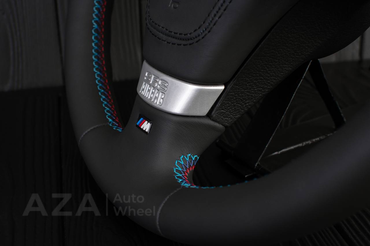 Steering wheel BMW E36 Euro Napa/Perforated leather/Wrapped Air bag/M color details - Image 7