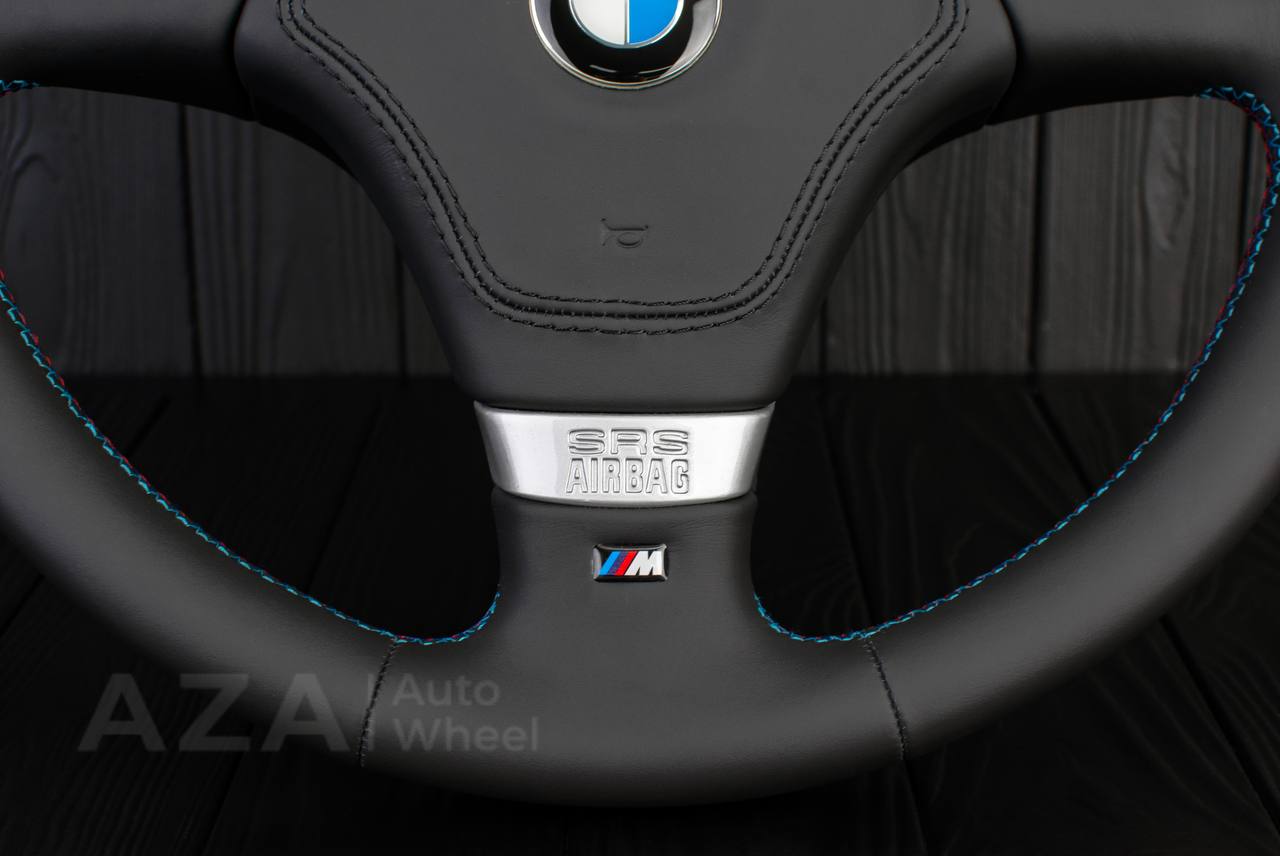 Steering wheel BMW E36 Euro Napa/Perforated leather/Wrapped Air bag/M color details - Image 8