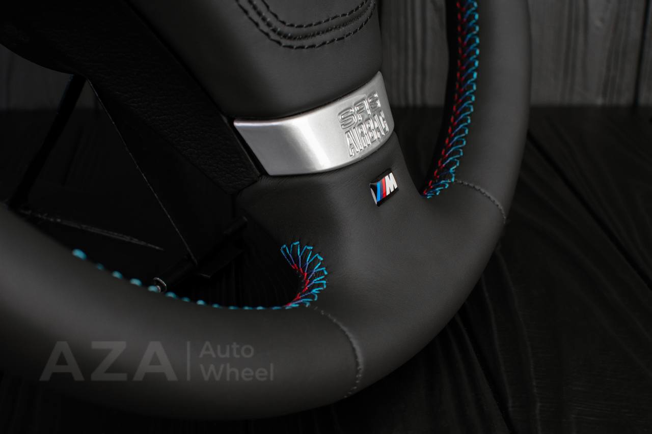 Steering wheel BMW E36 Euro Napa/Perforated leather/Wrapped Air bag/M color details - Image 9