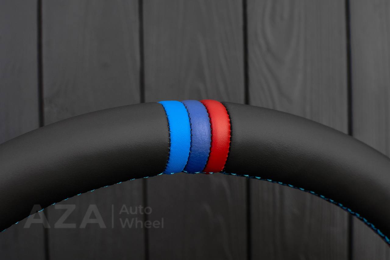 Steering wheel BMW E36 Euro Napa/Perforated leather/Wrapped Air bag/M color details - Image 11