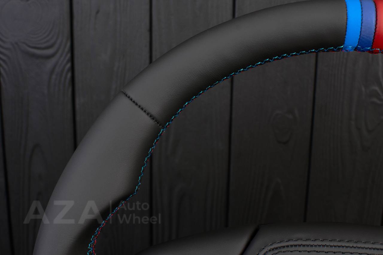 Steering wheel BMW E36 Euro Napa/Perforated leather/Wrapped Air bag/M color details - Image 13